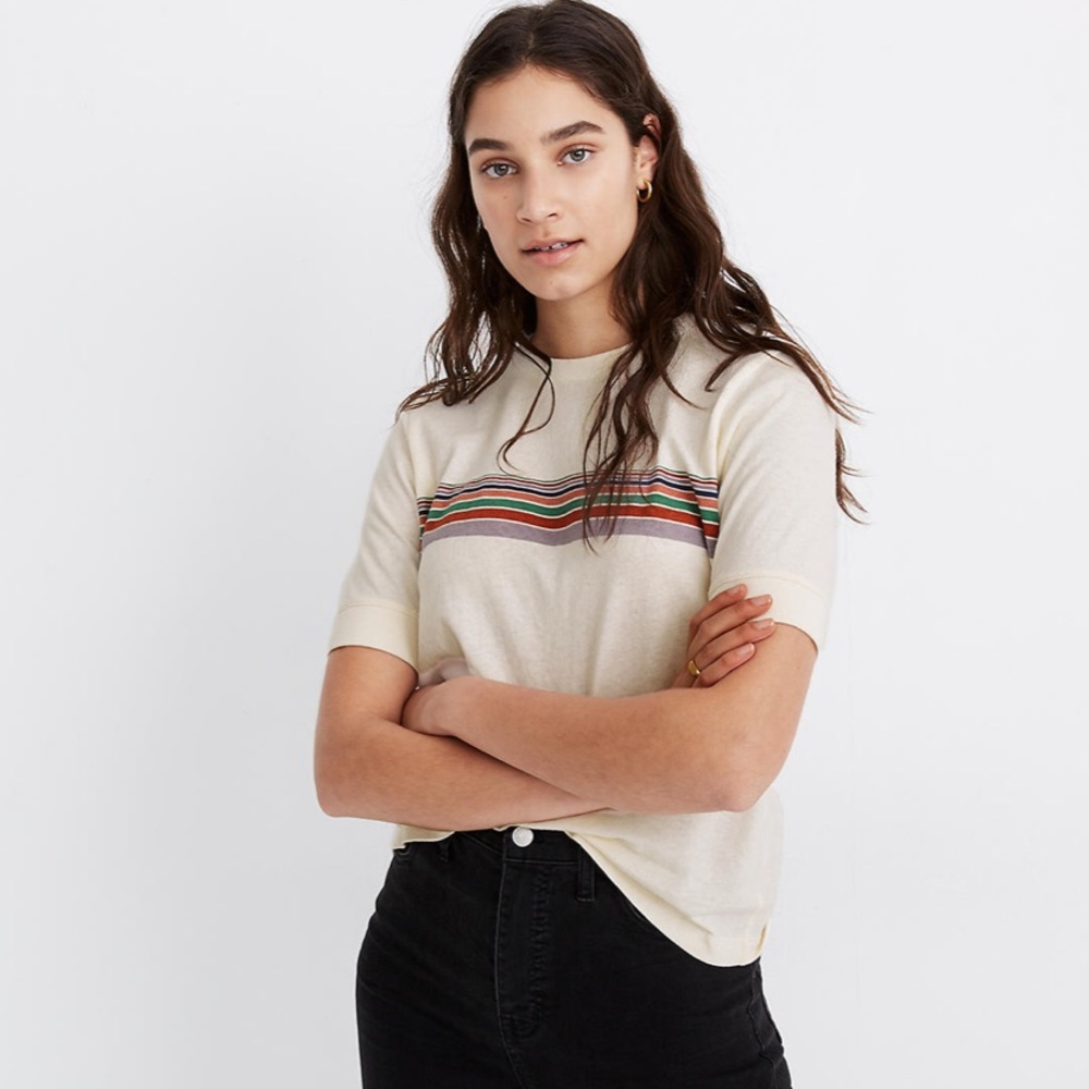 ❌SOLD❌Madewell rainbow stripe tee